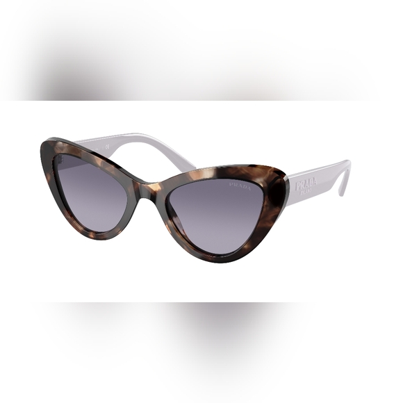 New Prada Perfect Cat-Eye Sunglasses07R08I - Havana - Light Violet Gradient Blue - Picture 2 of 2